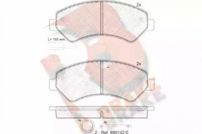 R BRAKE rb1836203 -  Комплект тормозных колодок, дисковый тормоз